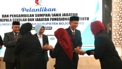 Tingkatkan Kinerja Guna Wujudkan SDM Unggul, Bupati Bojonegoro Lantik 79 Kepala Sekolah dan 105 Pejabat Fungsional