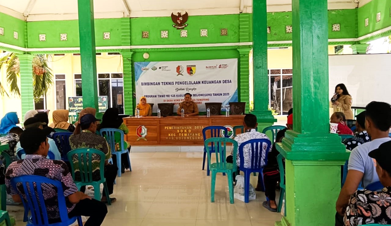 BPKAD Bojonegoro Gelar Bimtek Pengelolaan Keungan Desa di TMMD ke-125 Tahun 2025, di Desa Soko, Temayang