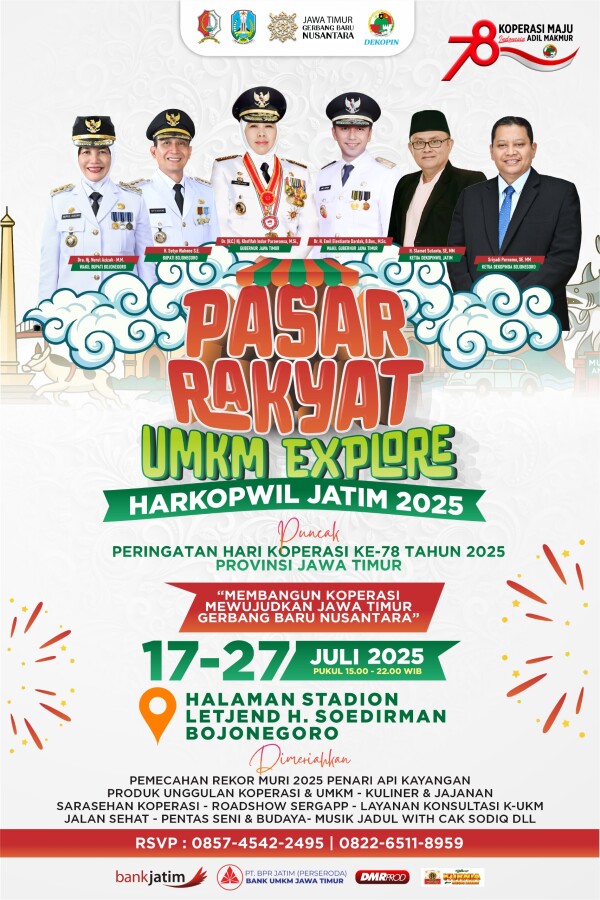 Gubernur Jatim Khofifah Indar Parawansa Bakal Hadir Peringatan Hari Koperasi Ke-78 Provinsi Jawa Timur Yang Dipusatkan di Bojonegoro