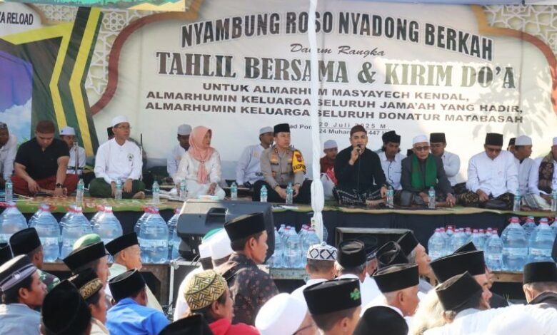 Kapolres Bojonegoro Hadiri Tahlil Akbar dan Doa Bersama, di Dusun Kendal, Desa Ngumpakdalem, Dander