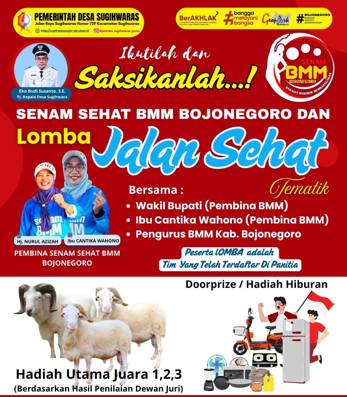 Pemdes Sugihwaras Bakal Menggelar Jalan Sehat Tematik, Senam Sehat BMM Dan Sugihwaras Bersholawat