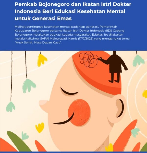 Pemkab Bojonegoro dan Ikatan Istri Dokter Indonesia Beri Edukasi Kesehatan Mental Untuk Generasi Emas