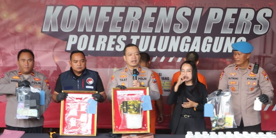 Polres Tulungagung Berhasil Ungkap Peredaran Gelap 1,2 Kg Sabu dan 60.163 butir Pil Koplo