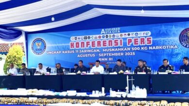 BNN Sita Setengah Ton Narkotika dari 11 Jaringan, Periode Agustus-September 2025