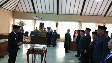 Gerbong Mutasi Bergulir, Bupati Wahono Lantik 77 Pejabat, di Lingkup Pemkab Bojonegoro