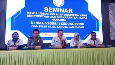 Pijar Nusa Bangsa DPC Lamongan, Gelar Seminar Anti Narkoba, di SMAN 1 Kedungpring