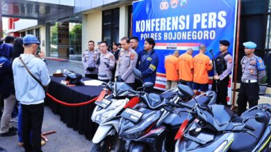 Polres Bojonegoro Ungkap Sindikat Curanmor, Lima Tersangka dan Barang Bukti Berhasil Diamankan