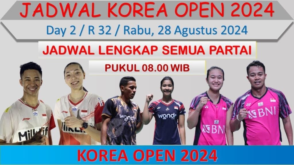 Jadwal dan Link Streaming Babak 32 Besar Korea Open 2025: 5 Wakil Indonesia Berjuang, Chico dan Zaki Mulai dari Kualifikasi