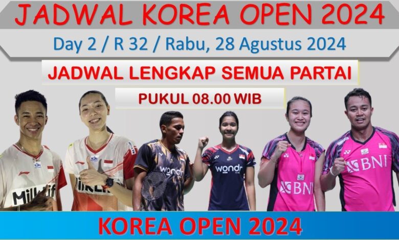 Jadwal dan Link Streaming Babak 32 Besar Korea Open 2025: 5 Wakil Indonesia Berjuang, Chico dan Zaki Mulai dari Kualifikasi Jadwal dan Link Streaming Babak 32 Besar Korea Open 2025: 5 Wakil Indonesia Berjuang, Chico dan Zaki Mulai dari Kualifikasi