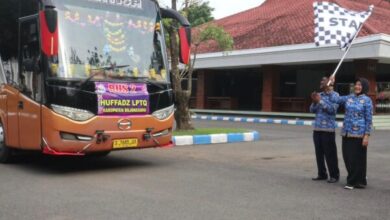 100 Hafidz dan Hafidzah Bojonegoro Berangkat Ke Surabaya Hendak Ikuti Doa Bersama HUT Provinsi Jatim Ke-80