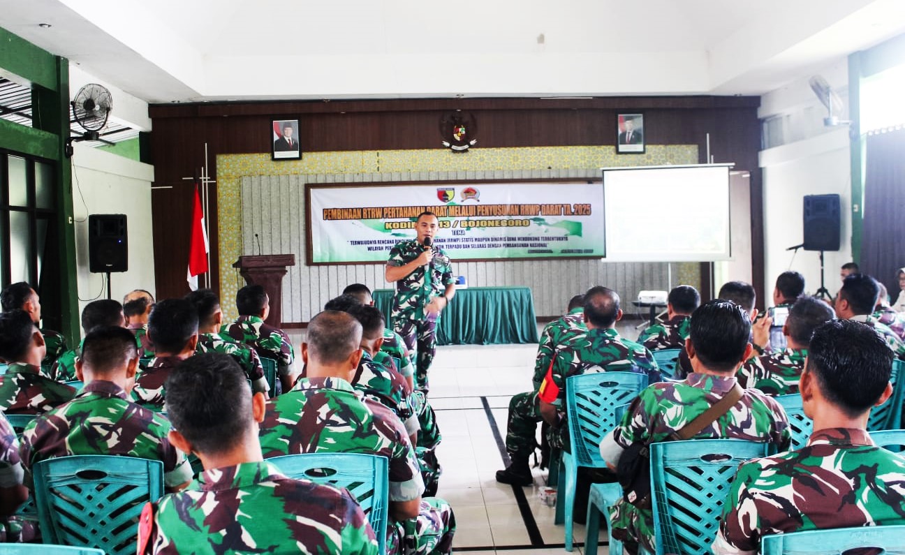 Kodim 0813 Bojonegoro Gelar Pembinaan RTRW Hanrat Guna Mewujudkan Pertahanan Wilayah Terpadu