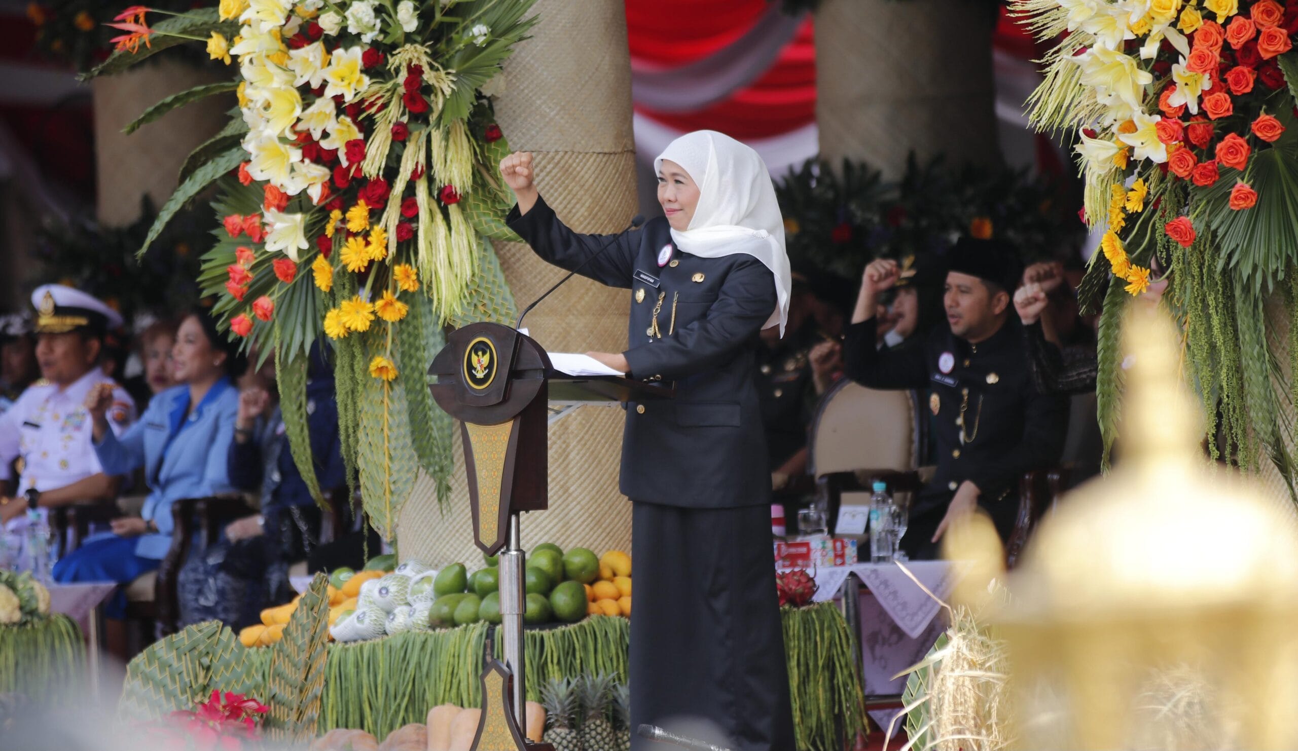 Pimpin Upacara Hari Jadi Ke-80 Provinsi Jatim Gubernur Khofifah Tegaskan “Jatim Bisa” Untuk Masa Depan Yang Berkelanjutan