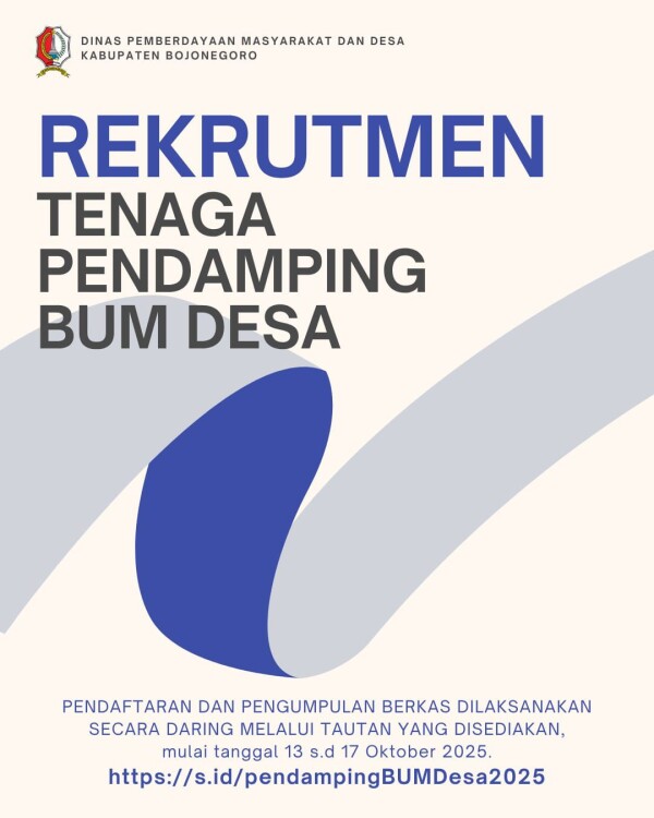 Rekrutmen Pendamping BUM Desa 2025 Pemkab Bojonegoro Telah Dibuka