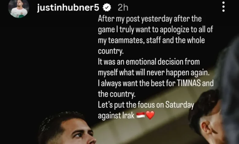 Justin Hubner Merendah: Minta Maaf Atas Reaksi Emosional Usai Laga Kontra Arab Saudi, Tegaskan Komitmen Penuh untuk Timnas Indonesia Justin Hubner Merendah: Minta Maaf Atas Reaksi Emosional Usai Laga Kontra Arab Saudi, Tegaskan Komitmen Penuh untuk Timnas Indonesia