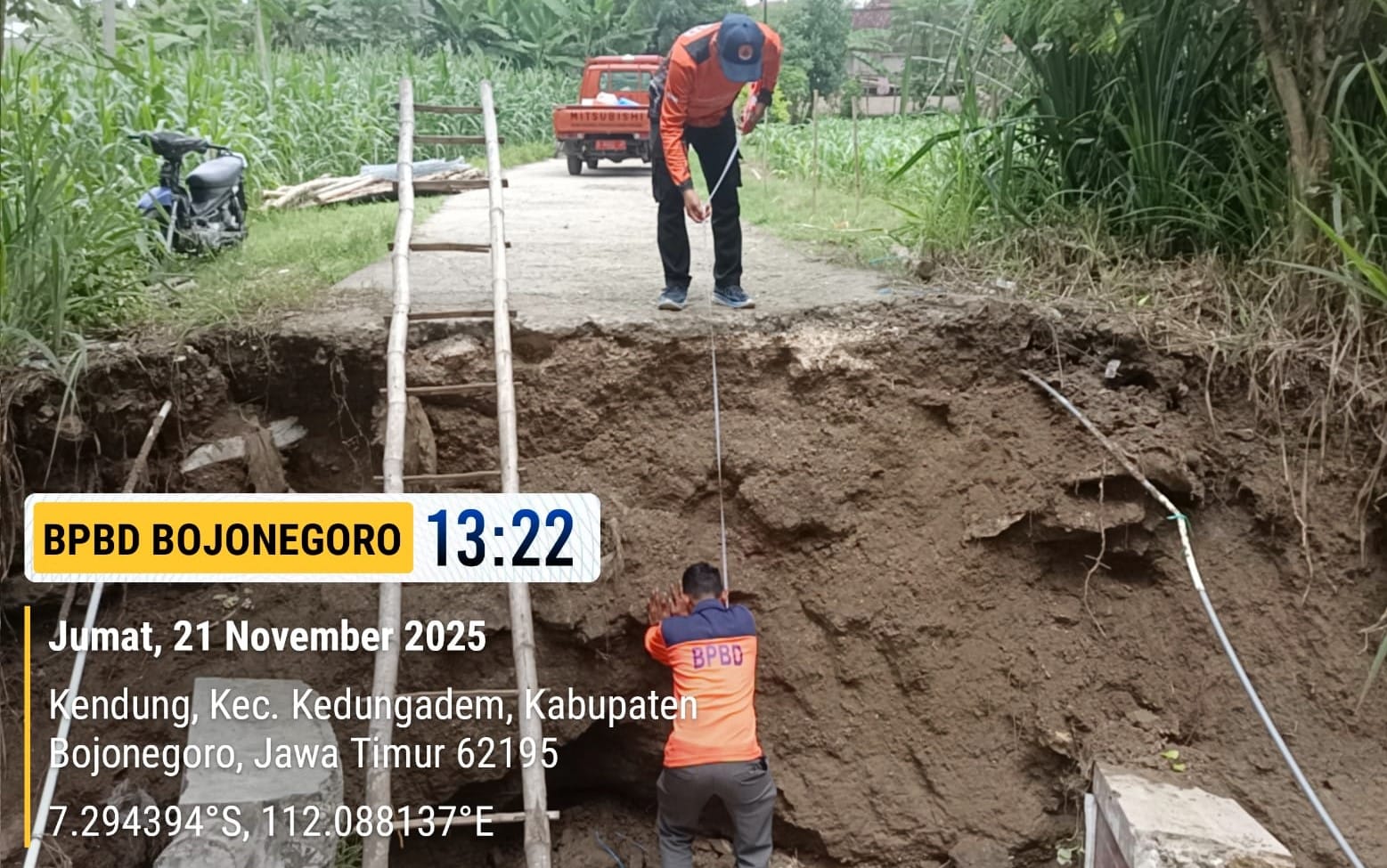 BPBD Bojonegoro Lakukan Assesment Jembatan Ambrol, Penghubung Bojonegoro-Lamongan