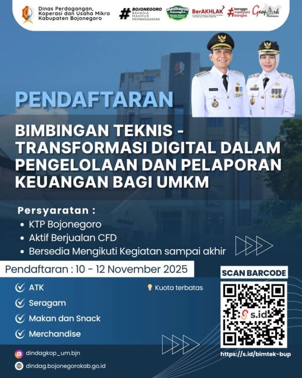 Pemkab Bojonegoro Buka Pendaftaran Bimtek Transformasi Digital Bagi Pelaku UMKM, di CFD