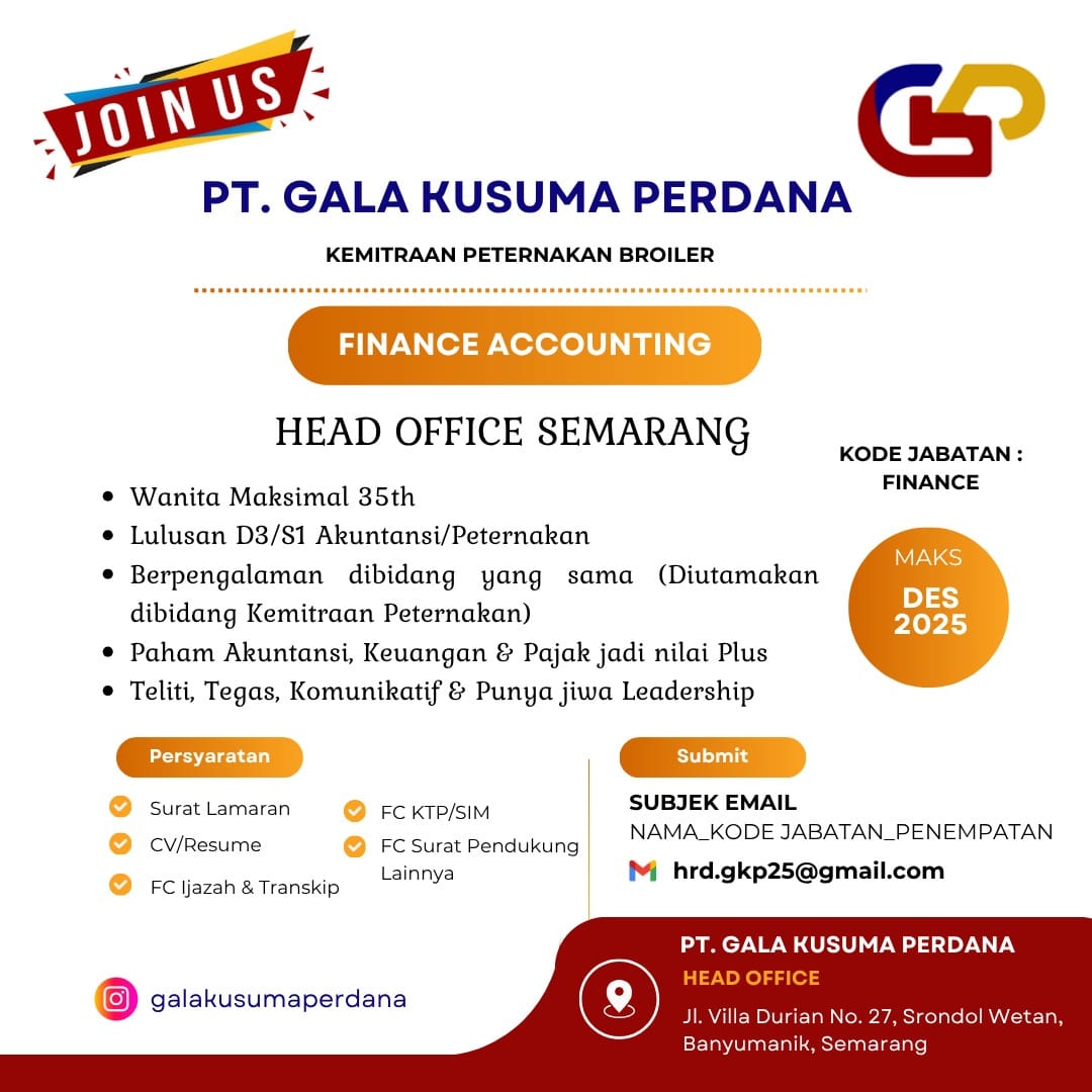 Finance Accounting – PT Gala Kusuma Perdana (Semarang)