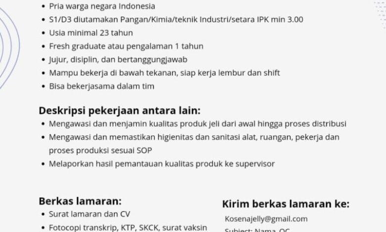 Kesempatan Karir di Sidoarjo: PT Kosena Lestari Makmur Membuka Lowongan Sales Assistant!