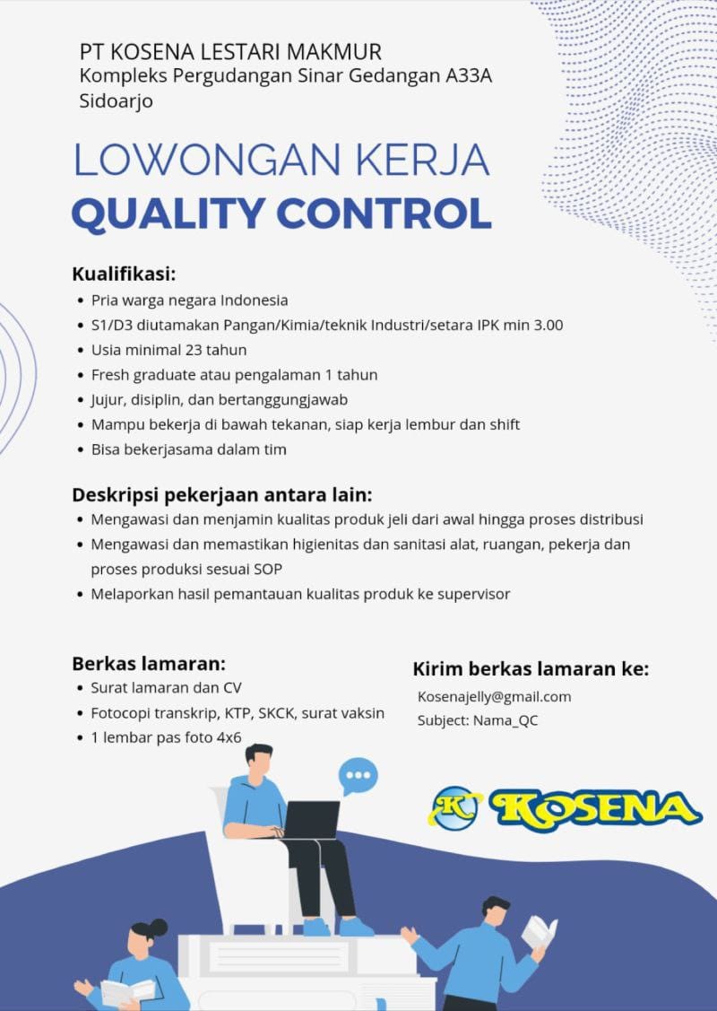 Kesempatan Karir di Sidoarjo: PT Kosena Lestari Makmur Membuka Lowongan Sales Assistant!
