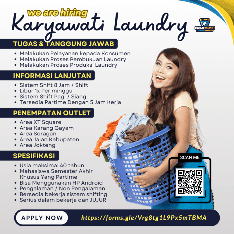 Lowongan Kerja Karyawati Laundry Assalam Tembalang Semarang Lowongan Kerja Karyawati Laundry Assalam Tembalang Semarang