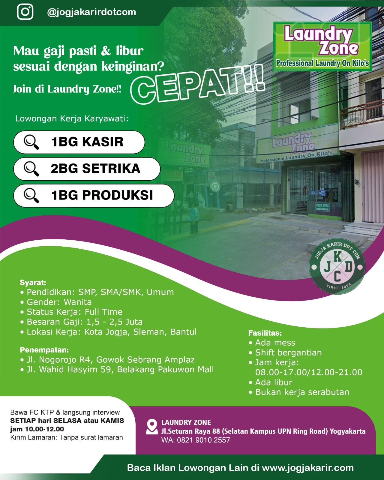 Lowongan Kerja Pegawai Laundry di Cipto Laundry Semarang – November 2025