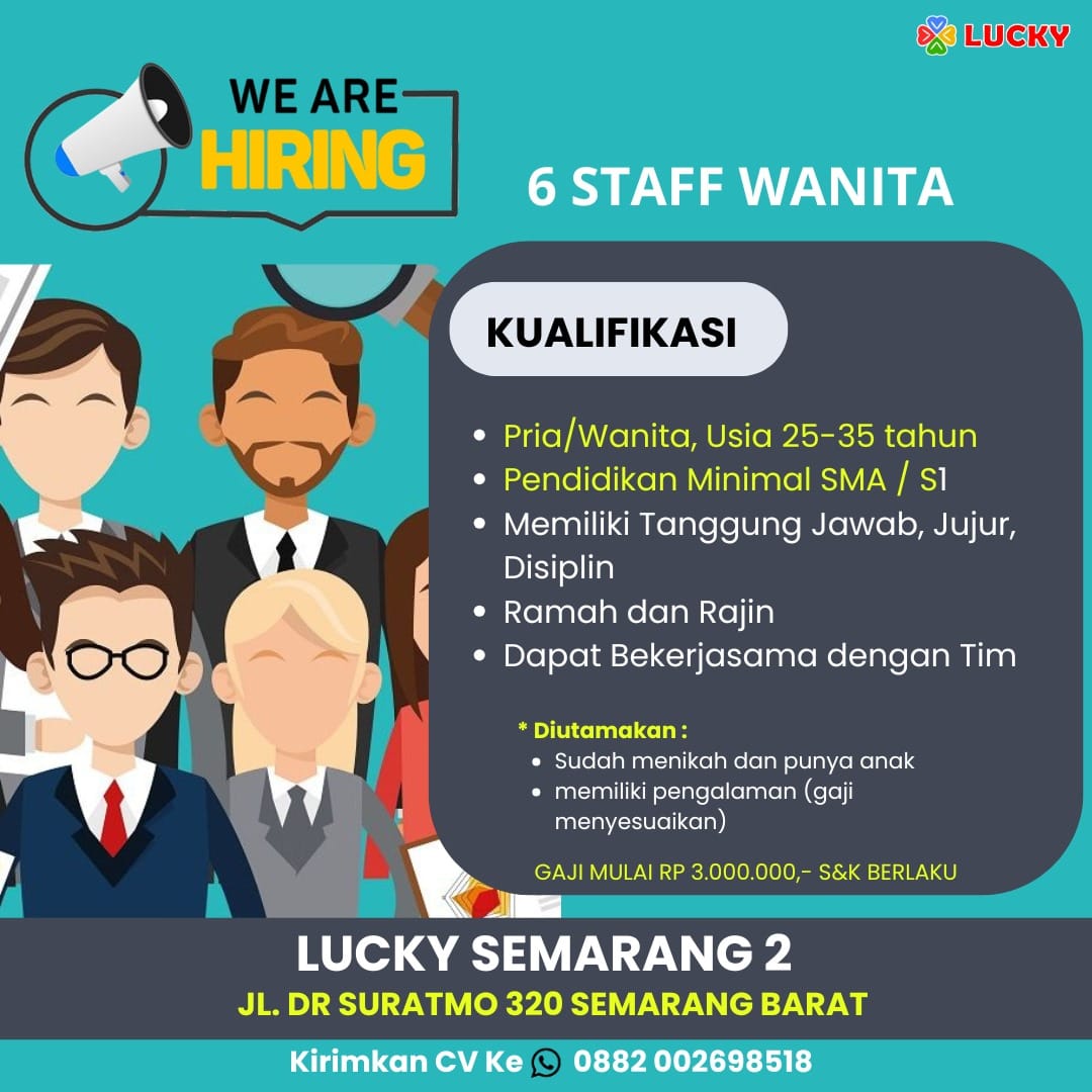Lowongan Kerja Staff Wanita di Lucky Terapi Semarang