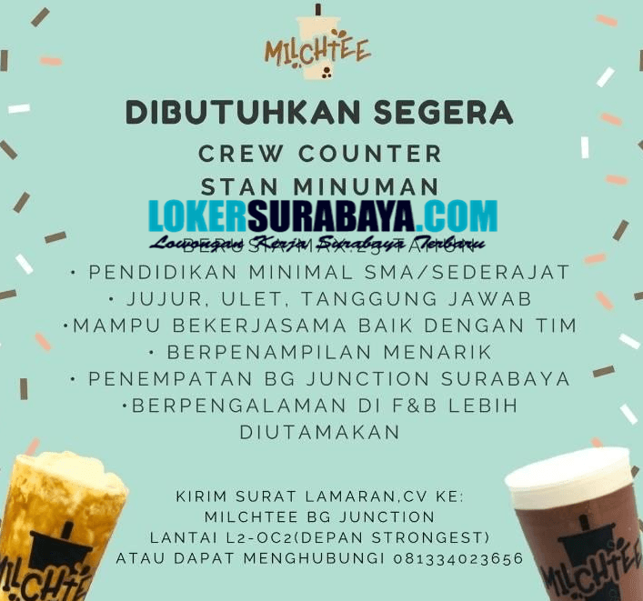 Lowongan Kerja Terbaru di BG Junction Surabaya: Event & Publicity Executive dan Teknisi Engineering Lowongan Kerja Terbaru di BG Junction Surabaya: Event & Publicity Executive dan Teknisi Engineering