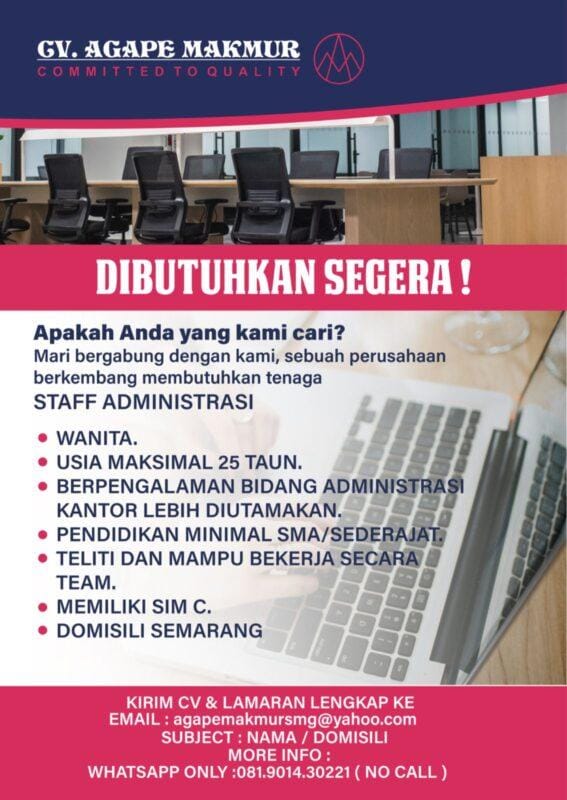 Peluang Karir di Agape Consultant Semarang: Bergabunglah dengan Tim Konsultan Kami!