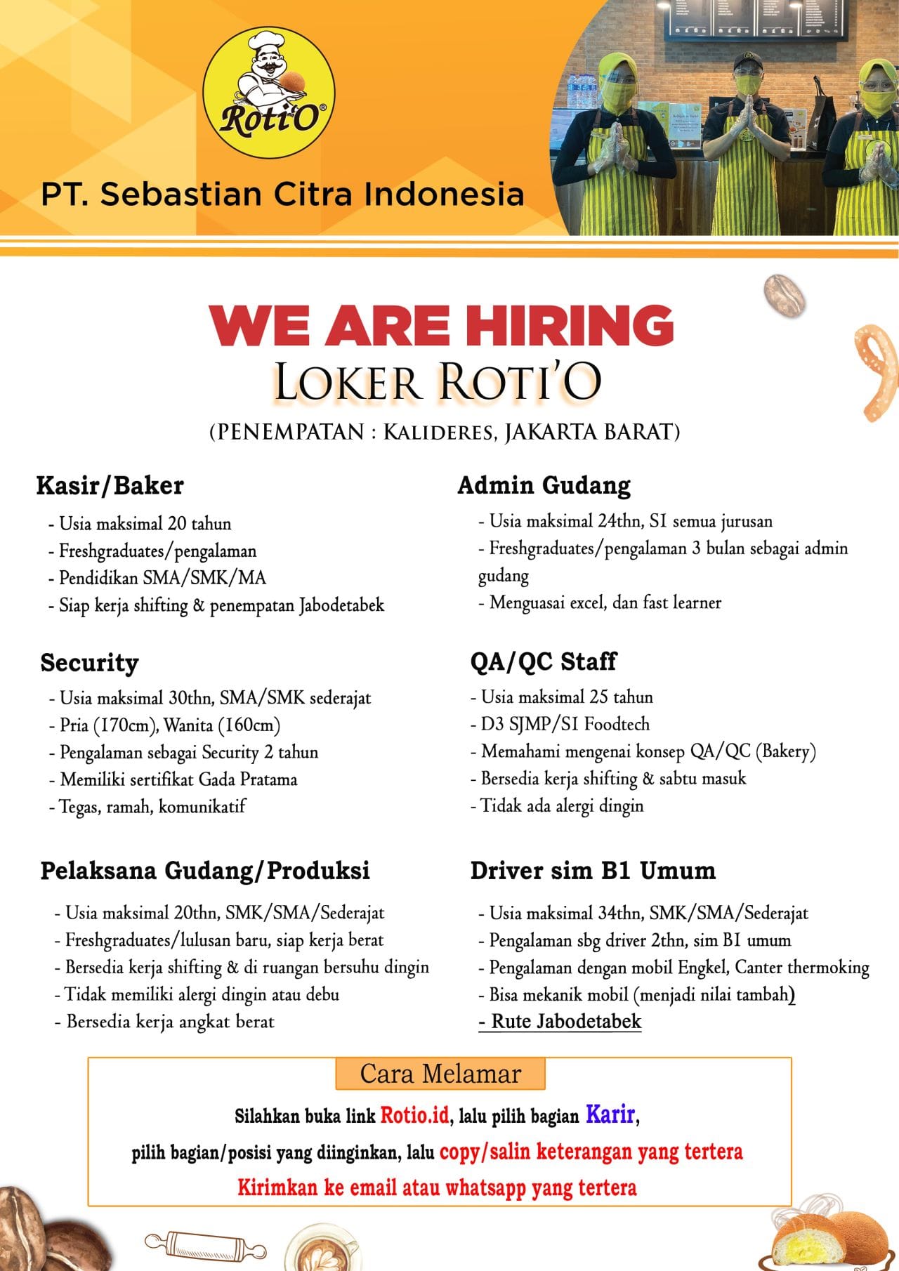 Peluang Karir di Roti’O: Lowongan Kasir & Baker untuk Area Semarang & Salatiga