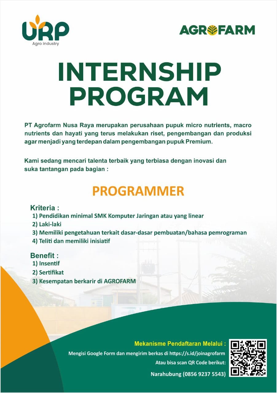 PT Agrofarm Nusa Raya Buka Lowongan Kerja Research and Development Kimia di Ponorogo