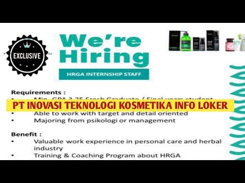 PT Inovasi Teknologi Kosmetika Buka Lowongan Packaging Development Supervisor di Surabaya