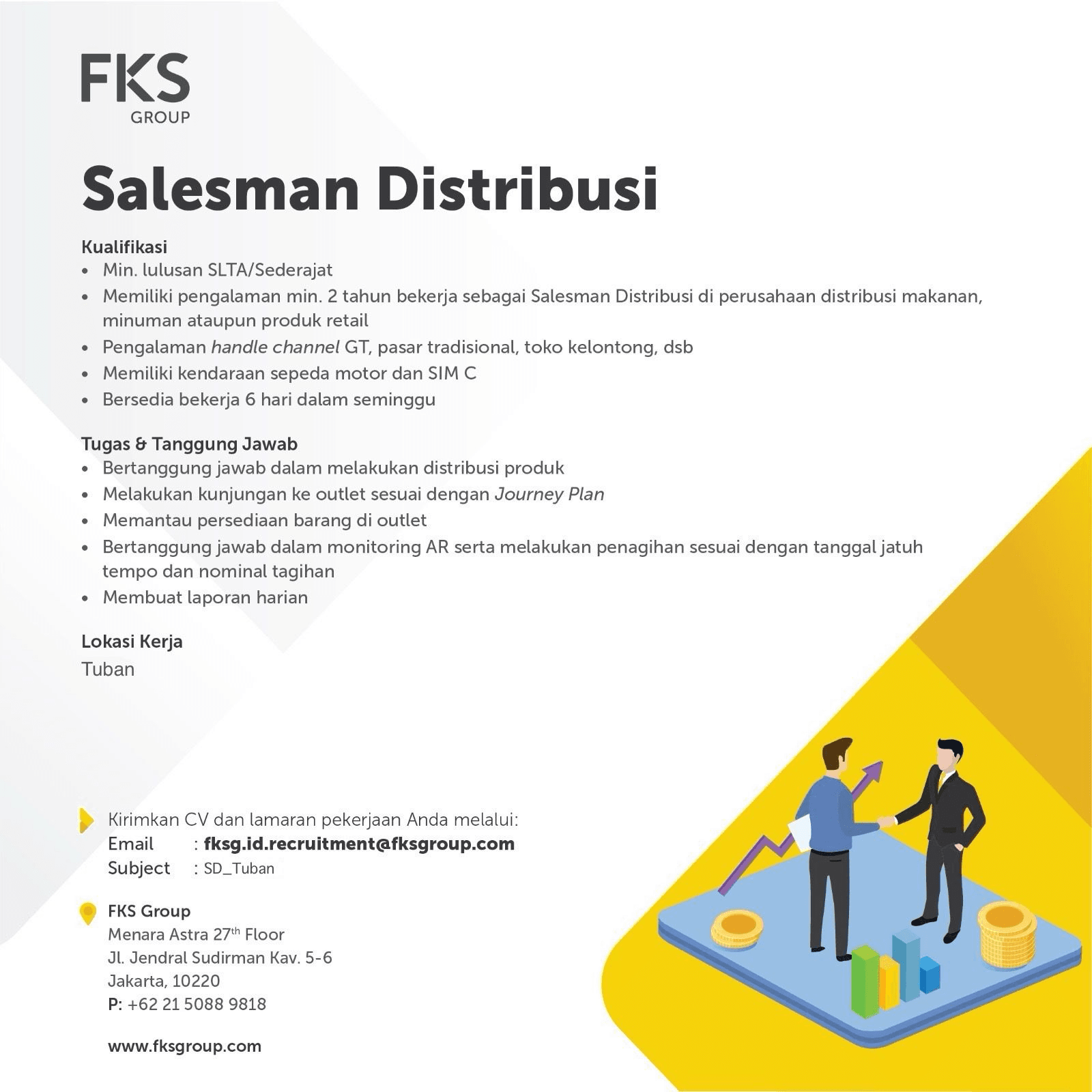 FKS Group Buka Lowongan Kerja Cashier Finance di Madiun!