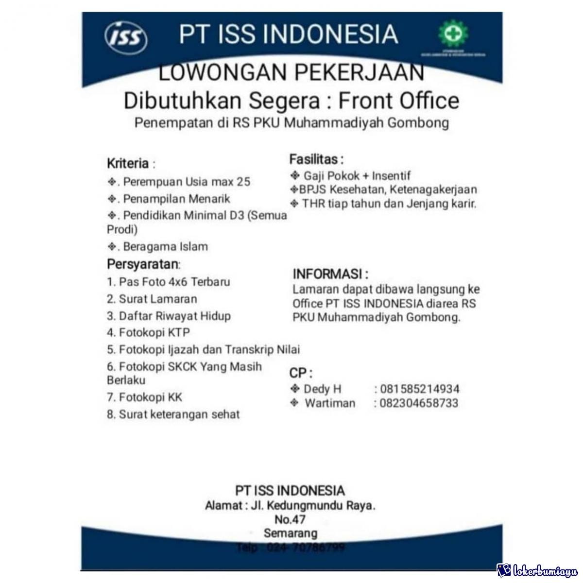 Lowongan Kerja Surabaya: Laboratorium Analyst di PT ISS Indonesia