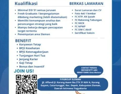 Account Officer untuk wilayah Sleman