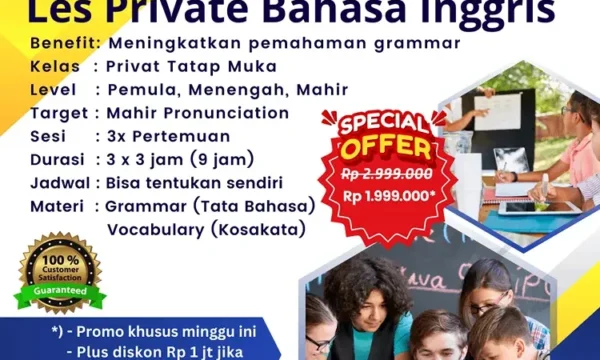 Guru Pengajar Kursus Privat Bahasa Inggris