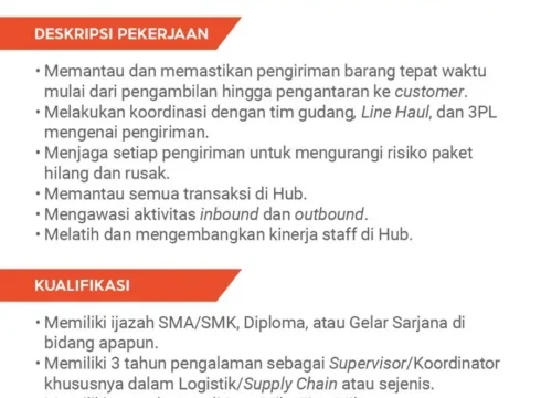 Hub Lead SPX Express – Pangkalan Lada, Kumai, Kal. Tengah