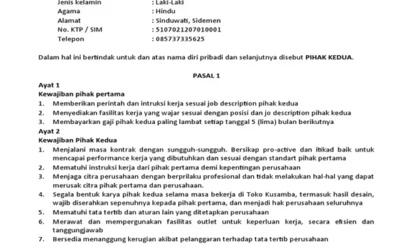 Karyawan Toko Penjualan (Kontrak)