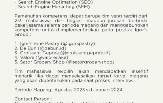 Magang Spesialis Rekrutmen