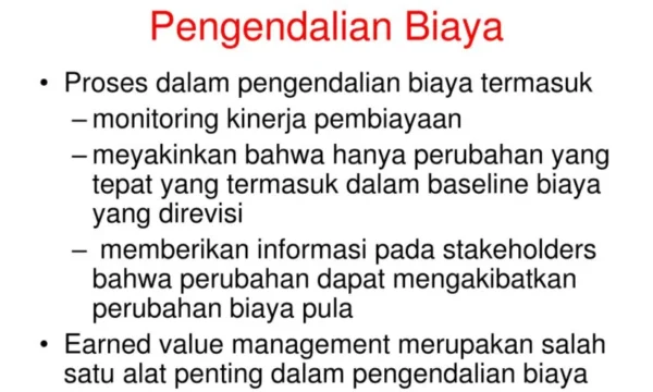 Manajer Pengendalian Biaya