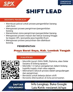 Shift Lead SPX Express – Kabupaten Cianjur, Jawa Barat