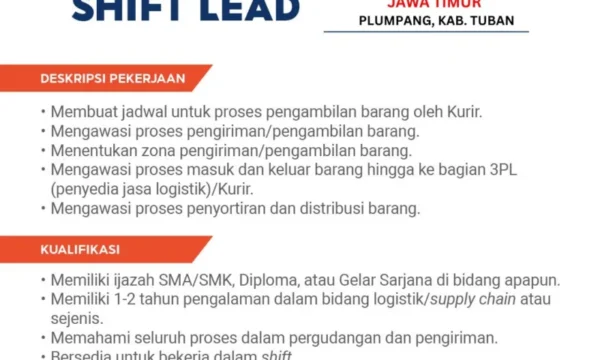 Shift Lead SPX Express – Panekan, Kab. Magetan, Jawa Timur