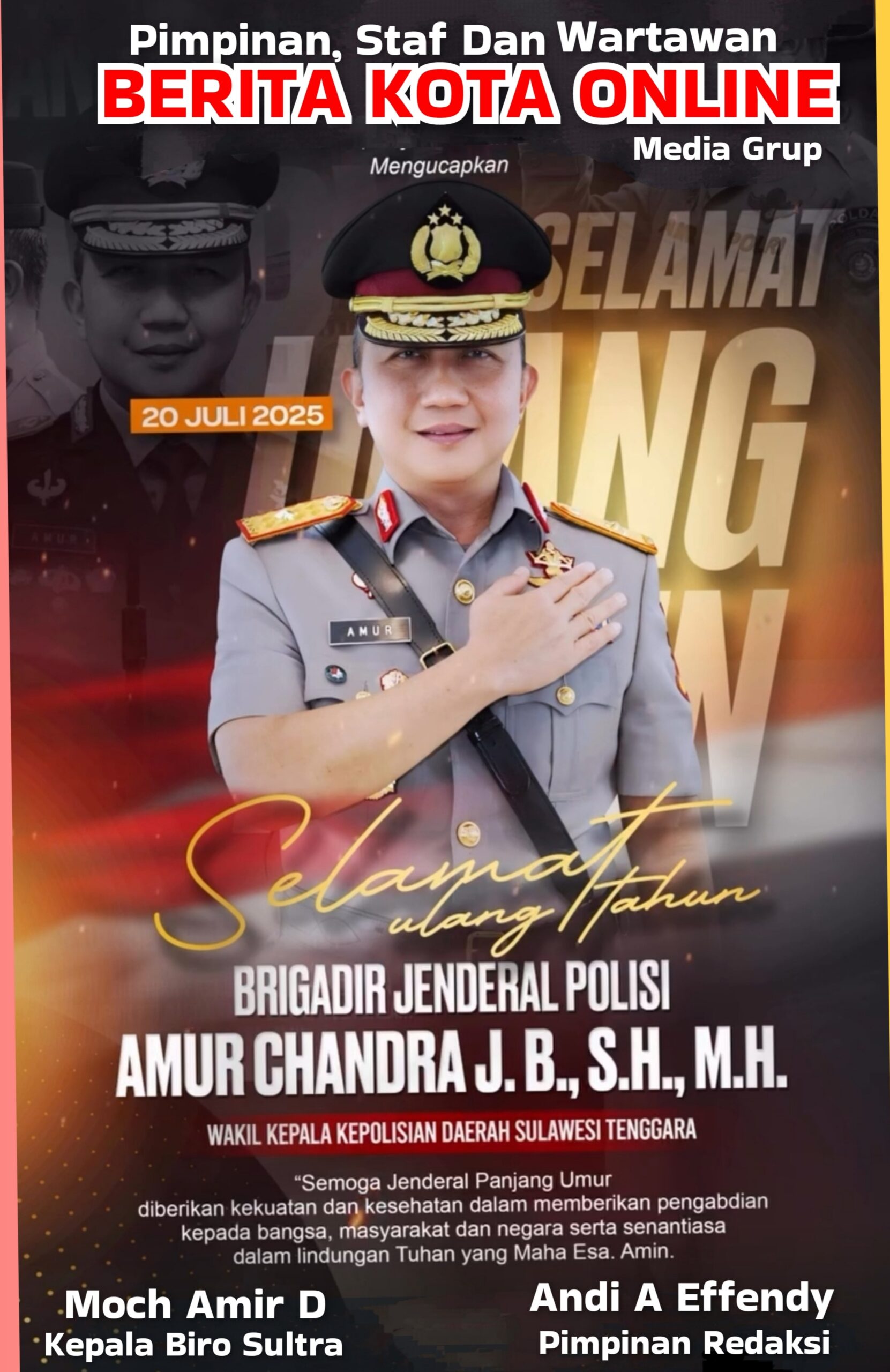 Selamat Milad Ke 57 Tahun Brigadir Jenderal Polisi Amur Chandra Juli