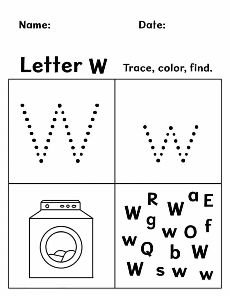 Letter W Worksheets Preschool Letter W Worksheets Preschool
