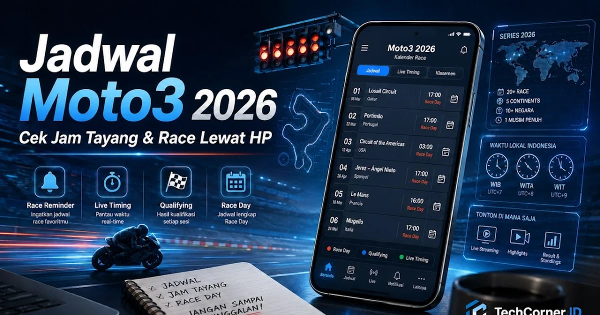 Jadwal Moto3 2026 Lengkap Cara Cek Jam Tayang dan Race Lewat HP Jadwal Moto3 2026 Lengkap Cara Cek Jam Tayang dan Race Lewat HP