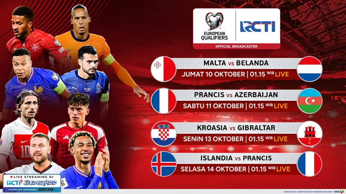 Live di RCTI Ini Jadwal Siaran Langsung Kualifikasi Piala Dunia 2026