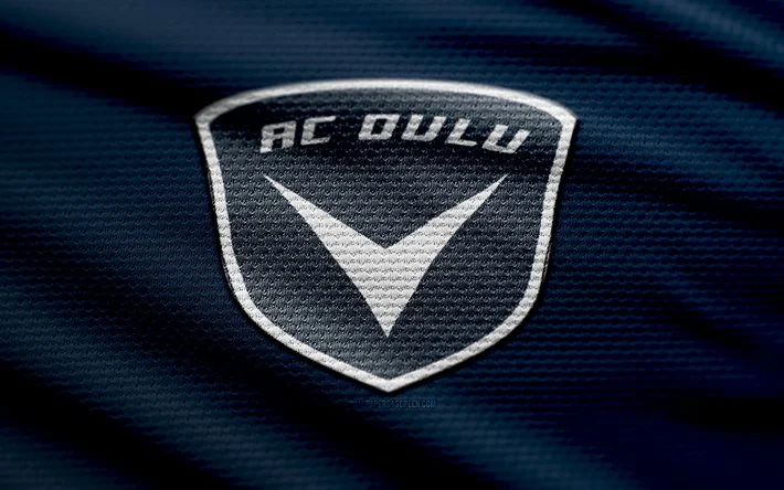 Download AC Oulu fabric logo 4k blue fabric background Veikkausliiga