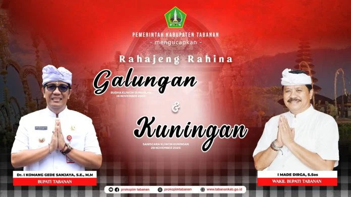 Bupati dan Wakil Bupati Tabanan Beserta Jajaran Mengucapkan Selamat