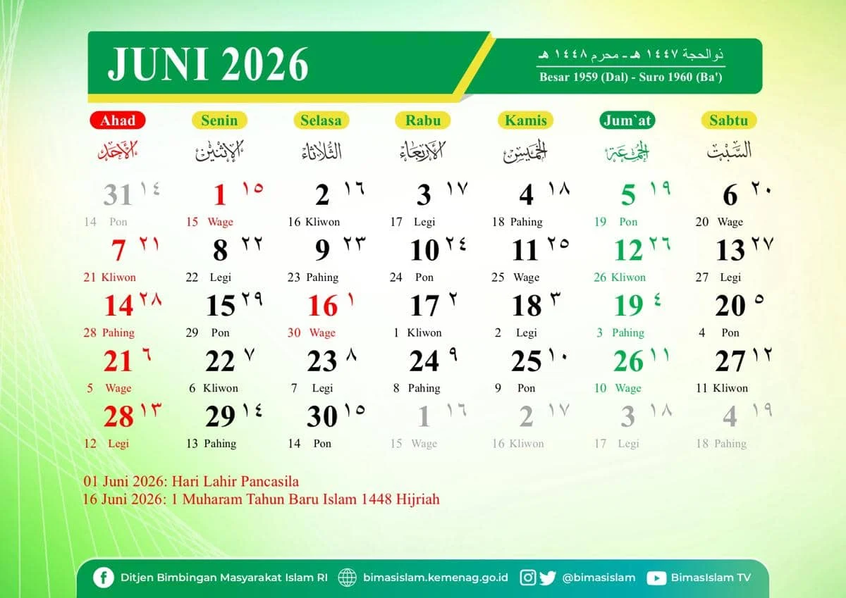 Kalender 2026 Lengkap dengan Libur Nasional dan Cuti Bersama Popbela com