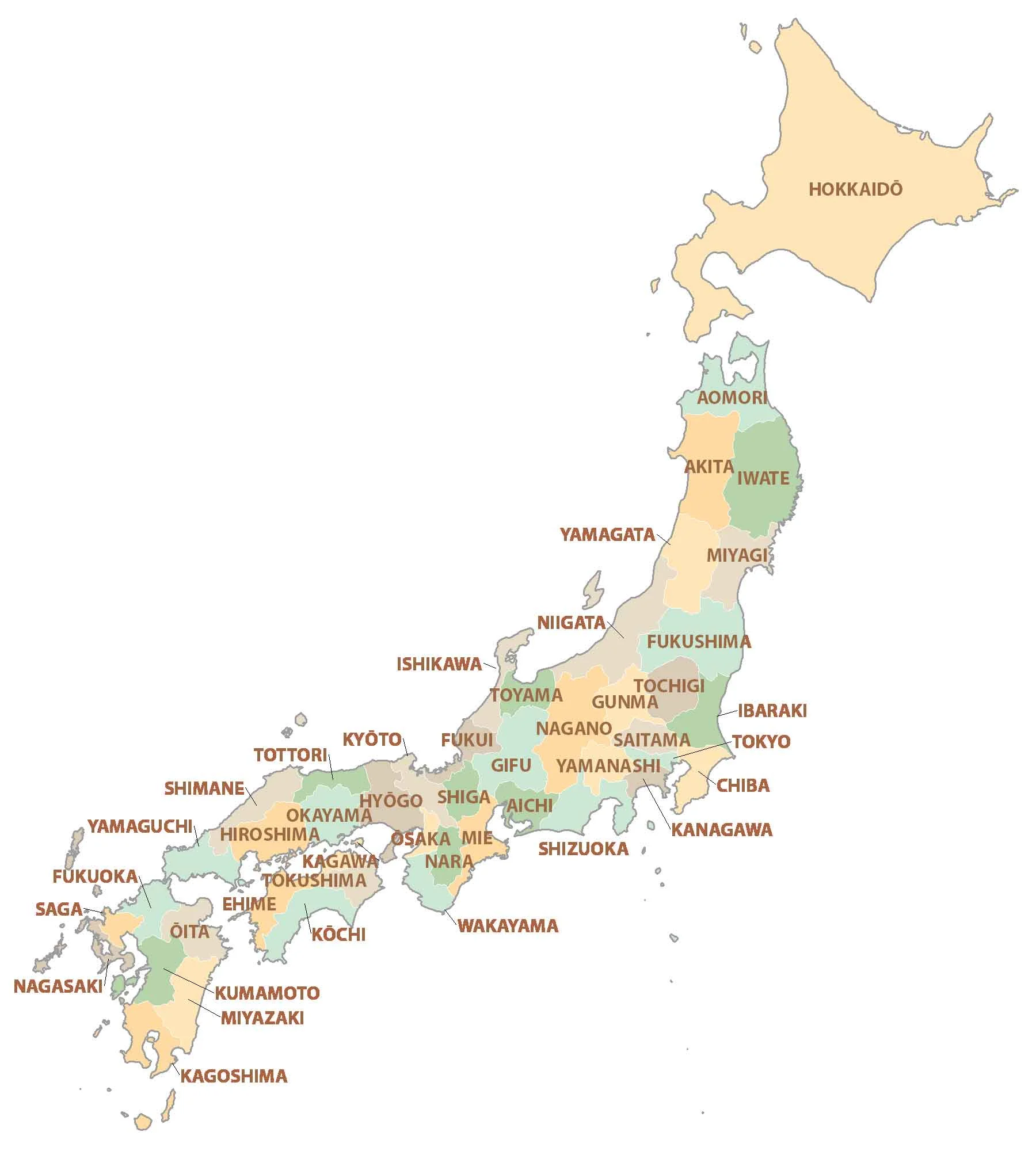 Printable Labeled Map Of Japan Geography Label Me Printouts