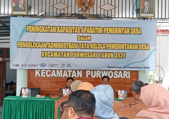 Tingkatkan Kapasitas Aparatur Desa, Kecamatan Purwosari Gelar Pembinaan Administrasi dan Tata Kelola Pemerintahan Desa.Bojonegoro, Jawa Timur,